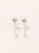 Aretes perla cadena plata